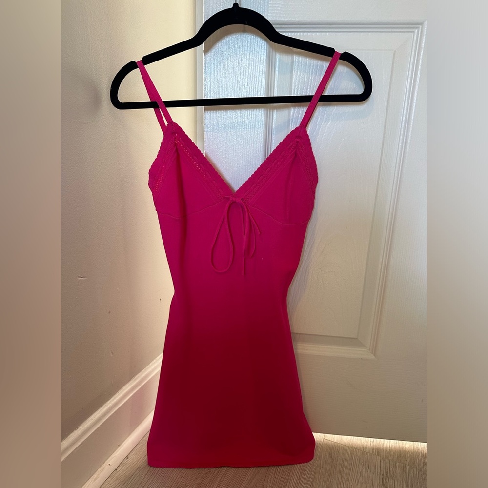 Boutique Pink mini dress with spaghetti straps and adjustable chest